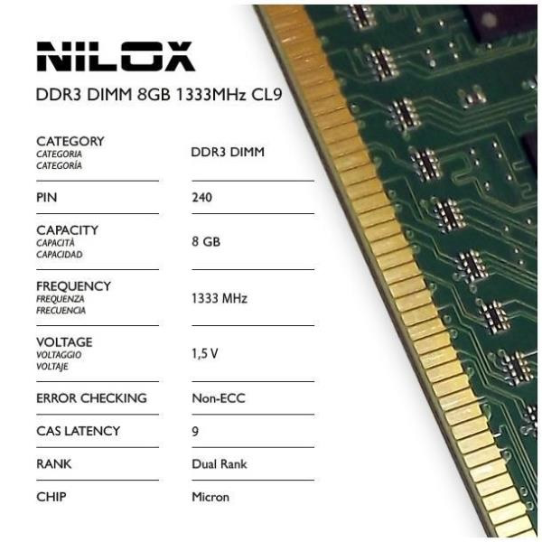 Nilox 8gb Ddr3 1333 Mhz
